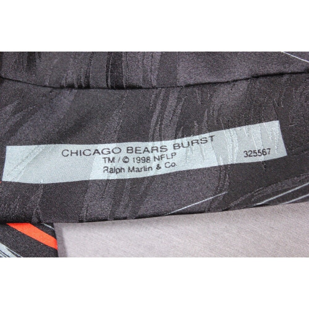 NFL Bears Chicago Bears Burst Football Black Logo Men's Necktie Tie - Picture 4 of 6